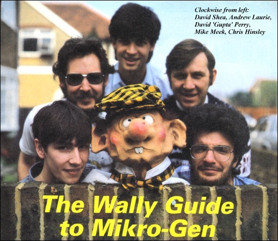 The Wally Guide to Mikro-Gen - Clockwise from left: David Shea, Andrew Laurie, David 'Gupta' Perry, Mike Meek, Chris Hinsley.
